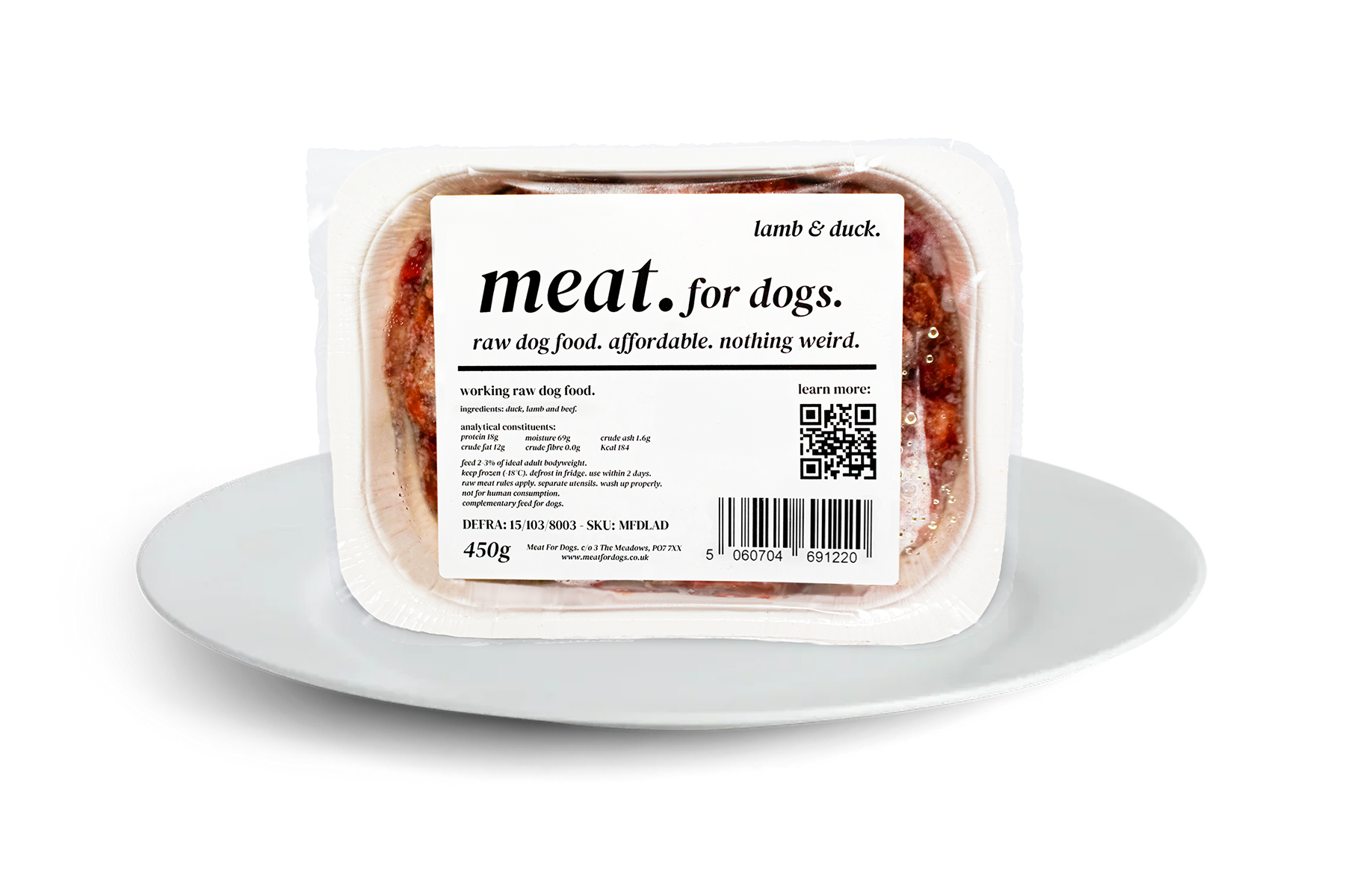 lamb & duck | meat. for dogs. (16 x 450g)